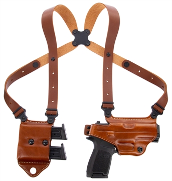 Picture of Galco Miami Classic II Shoulder System Fits Chest Up To 56" Tan Leather Harness Fits Sig P320/M17/M18/Taurus G2/G3/G3C Right Hand MCII820
