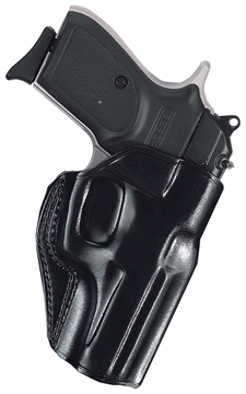 Picture of Galco Stinger OWB Black Leather Belt Slide Fits S&W M&P .380 Shield EZ Fits 3-3.30" Barrel Right Hand SG858B