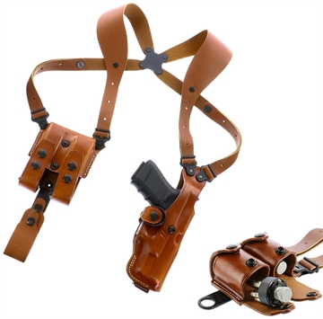Picture of Galco VHS 4.0 Shoulder System Size Fits Chest Up To 56" Tan Leather Harness Fits 1911 Fits 5" Barrel Ambidextrous VHS4212