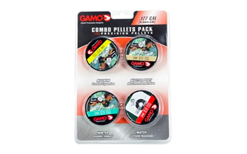 Picture of Gamo USA Combo Pack, Precision Pellets, .177 Pellets (Magnum, Master Point, Hunter, Match), Blister Card, 1000/Pack 632092954
