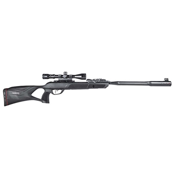 Picture of Gamo Swarm Fusion 10X Gen 3 Gas Piston 177 10rd Shot Black Black Fluted Steel Barrel Black Receiver Black All Weather Lightweight Thumbhole Stock Scope 3-9x40mm 6110063354
