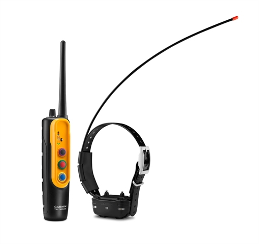 Picture of Garmin Pro Trashbreaker System Bundle Handheld w/BarkLimiter, Tri-Tronics, LED Beacon Lights, 1-Hand Operation Yellow Rechargeable Li-ion; Collar Up to 9 Dogs 4 Mile Range 0100120400