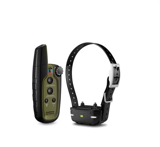 Picture of Garmin Sport Pro System Bundle Handheld Green w/BarkLimiter, LED Beacon Lights, 1-Hand Operation, Water-Resistant Rechargeable Li-ion; Collar Up to 3 Dogs .75 Mile Range 0100120500