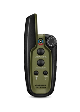 Picture of Garmin Sport Pro Handheld Green w/BarkLimiter, LED Beacon Lights, 1-Hand Operation, Water-Resistant Rechargeable Li-ion Up to 3 Dogs .75 Mile Range 0100120550