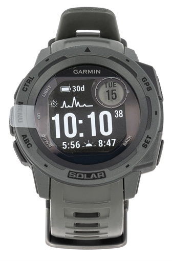 Picture of Garmin Instinct Fitness Tracker Graphite 45mm Solar Compatible With iPhone/Android Bluetooth/ANT+ GPS Yes 0100229310