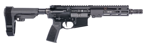 Picture of Geissele Automatics Super Duty Mod 1 300 Blackout 8" Black Threaded Barrel, Black Aluminum Receiver w/Picatinny Rail, Synthetic SB Tactical SBA3 Brace, Black A17 Grip 08-518B