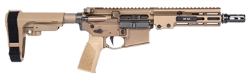 Picture of Geissele Automatics Super Duty MOD1 300 Blackout 8" Black Threaded Barrel, Flat Dark Earth Receiver w/Picatinny Rail, Flat Dark Earth Synthetic SB Tactical SBA3 Brace, FDE A17 Grip 08-518S