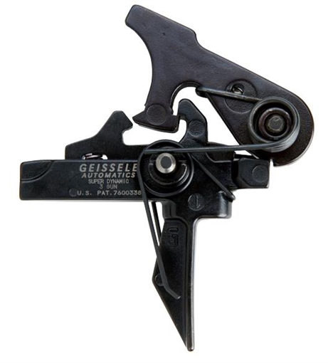 Picture of Geissele Automatics SD 3 Gun Flat Trigger with 4.50-5.50 lbs Draw Weight & Black Oxide Finish for AR-15/AR-10 05166
