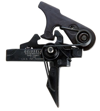 Picture of Geissele Automatics SD 3 Gun Flat Trigger with 4.50-5.50 lbs Draw Weight & Black Oxide Finish for AR-15/AR-10 05166