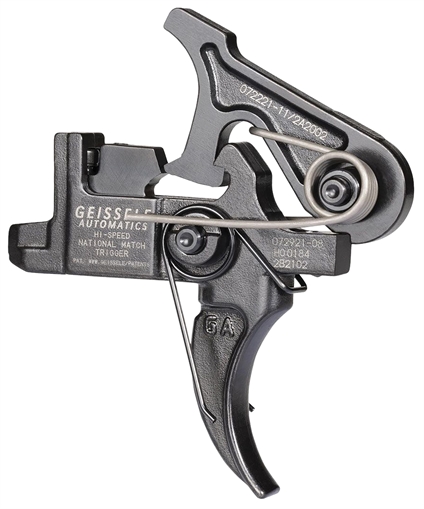 Picture of Geissele Automatics Hi-Speed Match Universal Trigger, Includes 1 Trigger and 3 Springs (for the Hi-Speed Match, Hi-Speed DMR and Hi-Speed Service Trigger), Black 05-181 05181