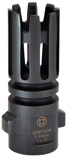 Picture of Gemtech Quickmounts Flash Hider Black Steel with 1/2"-28 tpi Threads & 2.40" OAL for 5.56x45mm NATO AR-Platform 12145