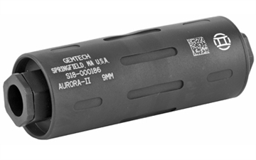 Picture of Gemtech Aurora II, Pistol Suppressor, 9MM, Weight 3.5oz, Length 3.4", Diameter 1.2", Black Finish 12123