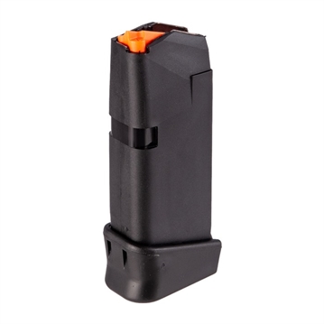Picture of GLOCK OEM Magazine, 9MM, 12 Rounds, For GLOCK 26, Cardboard Style Packaging, Orange Follower, Gen5, Black 47702