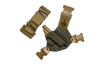 Picture of GunfightersINC Kenai Chest Holster, Kydex Shell, Nylon Harness, Fits Springfield Hellcat, Gray Shell, Coyote Brown Harness, Right Hand KN-HELLCAT-040221