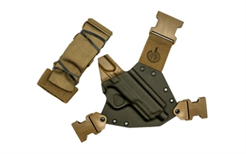 Picture of GunfightersINC Kenai Chest Holster, Kydex Shell, Nylon Harness, Fits Smith & Wesson M&P 9/40 4", Gray Shell, Coyote Brown Harness, Right Hand KN-MP940-040221