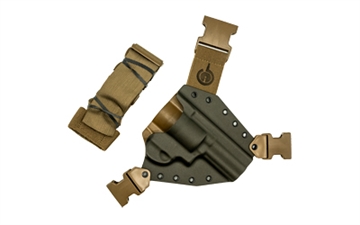 Picture of GunfightersINC Kenai Chest Holster, Kydex Shell, Nylon Harness, Fits Smith & Wesson N-Frame Revolver, Gray Shell, Coyote Brown Harness, Right Hand KN-SWN-040221