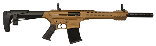 Picture of Gforce Arms GF25 12 Gauge Semi-Auto 3" 5+1 20" Bronze Cerakote Spiral Threaded Barrel, Bronze Cerakote Picatinny Rail Aluminum Receiver, Adjustable Black Synthetic Stock w/Black Rubber Grip GF2512BNZ