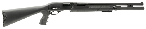 Picture of Gforce Arms GF2P 12 Gauge Pump 3" Chamber 7+1 20" Fixed Cylinder Bore, Black, 5rd Shell Carrier Stock, Rubber Pistol Grip, Blade Sight, 3rd Shell Holder on Rec GF2P12