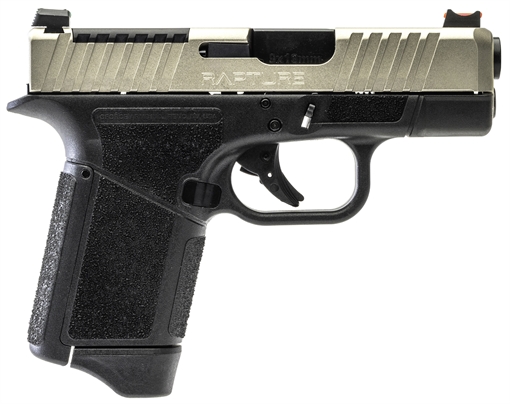 Picture of Gforce Arms Rapture Sub-Compact Frame 9mm Luger 12+1 3.25" Black Steel Barrel, Nickel Optic Cut/Serrated Steel Slide, Black Cerakote Polymer Frame GF932512BN