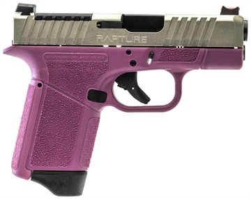 Picture of Gforce Arms Rapture Sub-Compact Frame 9mm Luger 12+1 3.25" Black Steel Barrel, Nickel Optic Cut/Serrated Steel Slide, Pink Cerakote Polymer Frame GF932512PIN