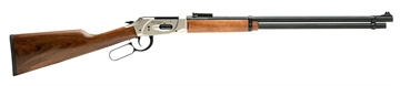 Picture of Gforce Arms Saddlehorn Full Size 410 Gauge Lever 2.50" 9+1 24" Black Steel Barrel, Nickel Aluminum Receiver, Fixed Turkish Walnut Wood Stock, Right Hand GFLVR410NKL