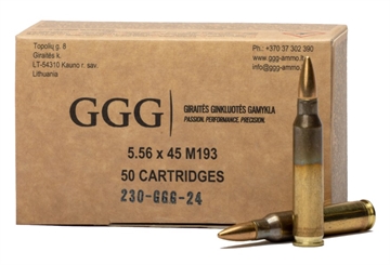 Picture of GGG 5.56 M193 55GR FMJ BRASS 50RD BOXES 4779032300360