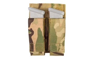 Picture of Grey Ghost Gear Double Pistol Magna Mag Pouch, Laminate Nylon, the Pouch Attaches to any MOLLE/PALS Style Webbing With Two Included Malice Clips, Multicam GTG0380-5