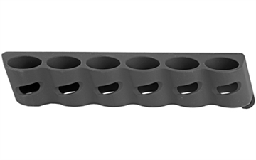 Picture of GG&G, Inc. Side Saddle Shell Holder, Fits Mossberg 500, 590 12 Gauge, Angle Facilitates Bottom Loading of the Magazine Tube and Top Loading of the Chamber, Black Finish GGG-1515