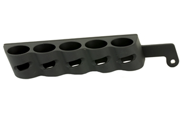 Picture of GG&G, Inc. 5 Shot Side Saddle, Fits Mossberg Shockwave, Holds 12 Gauge Ammunition, Angle Facilitates Easy Bottom Loading of the Magazine Tube and Top Loading of the Chamber, Black Finish GGG-2001