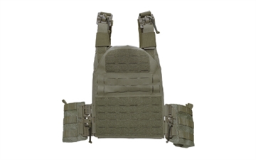 Picture of Grey Ghost Gear SMC Plate Carrier, Body Armor Carrier, Designed to Carry 10" X 12" Hard Plates or Large ESAPI Plates, Constructed from Mil-Spec Materials to Stand Up to Hard Use, the Inside Faces of the Carrier are Lined with Air Mesh for Comfort and Breathability, Ranger Green GTG0295-6