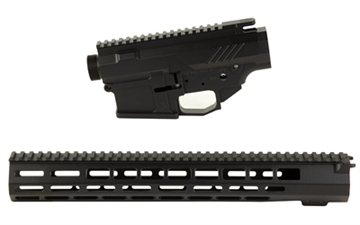 Picture of Grey Ghost Precision AR-10 Receiver Set Semi-automatic Lower/Upper Set 308 Winchester N/A Black M-LOK Handguard N/A Billet Hard Coat Anodized GGP-S-HEAVY-RCVR-BS