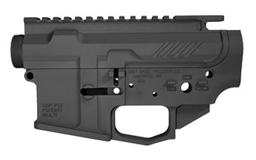 Picture of Grey Ghost Precision AR-15 Receiver Set, Semi-automatic, Lower/Upper Billet Receiver Set, 556 NATO/223 Remington, Cerakote Finish, Sniper Gray GGP-S-LIGHT-RCVR-BS-SG