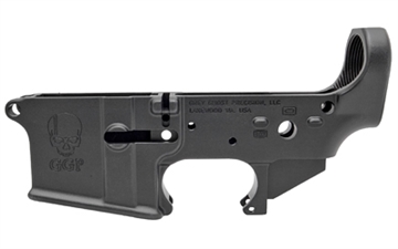 Picture of Grey Ghost Precision Cornerstone Lower Receiver Multi-Caliber, 7075-T6 Aluminum w/Black Anodized Finish, Nylon Tipped Tensioning Screw, Flared Mag Well GGPC