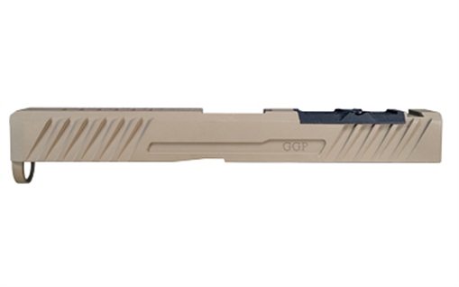 Picture of Grey Ghost Precision GGP-17 Stripped Slide, Version 3, Trijicon RMR/Leupold DPP Optic Cut, Cerakote Finish, Flat Dark Earth, Fits Glock 17 Gen 5 GGP-17-5-OC-FDE-V3