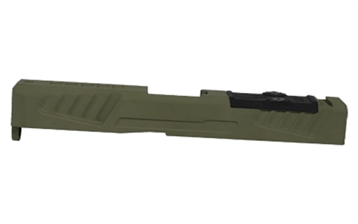 Picture of Grey Ghost Precision GGP-19 Stripped Slide, Version 5, Trijicon RMR/Leupold DPP Optic Cut, Cerakote Finish, Olive Drab Green, Fits Glock 19 Gen 3 GGP-19-3-OC-ODG-V5