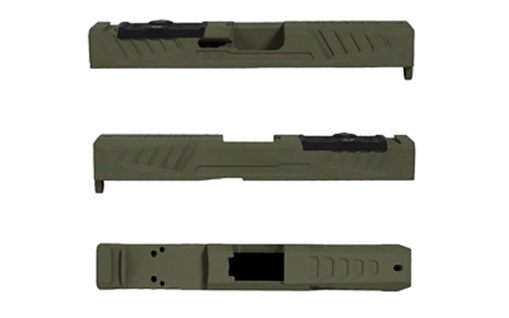 Picture of Grey Ghost Precision GGP-19 Stripped Slide, Version 5, Trijicon RMR/Leupold DPP Optic Cut, Cerakote Finish, Olive Drab Green, Fits Glock 19 Gen 5 GGP-19-5-OC-ODG-V5