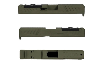 Picture of Grey Ghost Precision GGP-19 Stripped Slide, Version 5, Trijicon RMR/Leupold DPP Optic Cut, Cerakote Finish, Olive Drab Green, Fits Glock 19 Gen 5 GGP-19-5-OC-ODG-V5