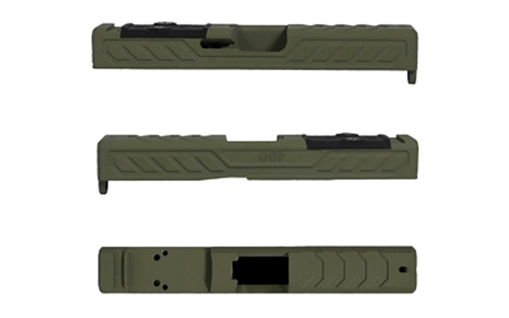 Picture of Grey Ghost Precision GGP-19 Stripped Slide, Version 6, Trijicon RMR/Leupold DPP Optic Cut, Cerakote Finish, Olive Drab Green, Fits Glock 19 Gen 5 GGP-19-5-OC-ODG-V6
