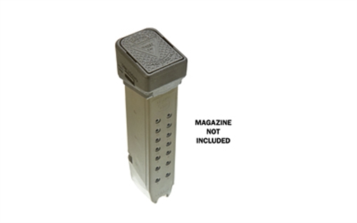 Picture of Ghost Inc. Mother of All Baseplates, LoViz, Mag Extension, +4 Rounds of 9MM or 3 Rounds of 40, Matte Finish, Black, Fits Glock Gen 2-5 19X/17/17L/22/24/31/34/35/37/45/47 GHOGL17LOVIZ-4BLK