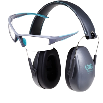 Picture of Girls With Guns Assure Protective Safety Glasses & Muff Combo Women Clear Lens Anti-Scratch Gray Frame 2388