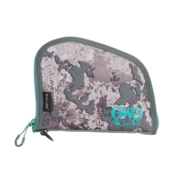 Picture of Girls With Guns In The Shade Handgun Case 8" Gray/Teal/Shade Camo, Locking Zipper 918
