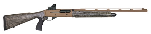 Picture of Girsan MC312 Gobbler 12 Gauge with 24" Barrel, 3.5" Chamber, 5+1 Capacity, Bronze Cerakote Metal Finish & Camo Fixed Pistol Grip Synthetic Stock Right Hand (Full Size) Includes Red Dot 390160