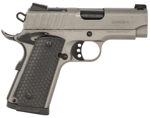 Picture of Girsan MC1911 SC Influencer Sub-Compact 45 ACP 6+1 3.40" Black Steel Barrel, Tungsten Gray Cerakote Optic Ready/Serrated Steel Slide & Frame w/Picatinny Rail & Beavertail, Gray Polymer Grip 391141