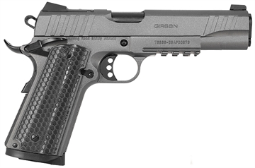 Picture of Girsan MC1911 S Influencer Full Size 38 Super 9+1 5" Black Steel Barrel, Tungsten Gray Cerakote Optic Ready/Serrated Steel Slide & Frame w/Picatinny Rail & Beavertail, Gray Polymer Grip 391149