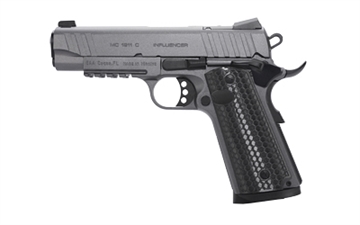 Picture of Girsan MC1911C Influencer, 1911, Semi-Automatic, Metal Frame Pistol, Commander Size, 45ACP, 4.4" Barrel, Optics Ready Slide, Steel, Tungsten Gray, Composite Grips, 3-Dot Sights, Ambidextrous Safety, 8 Rounds, 1 Magazine 391144