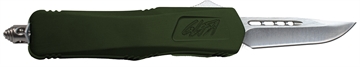 Picture of Great Lakes Firearms GLKMDSMTODG GLFA Medium 3.50" OTF Plain Steel Blade, OD Green Cerakote Aluminum Handle GLKMDSMTODG 638457794496