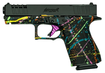 Picture of Great Lakes Firearms Striker 9mm 15+1 4" Front/Rear Serrations Cerakote Splatter Black GL19SBLK