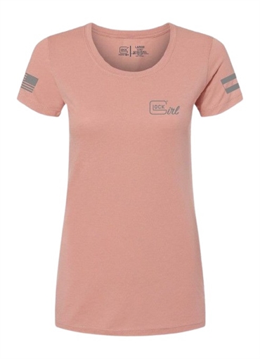 Picture of GLK AP96362 GLOCK GIRL FLAG TEE S   PINK