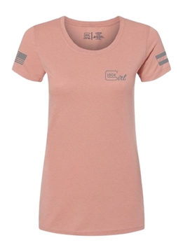 Picture of GLK AP96362 GLOCK GIRL FLAG TEE S   PINK