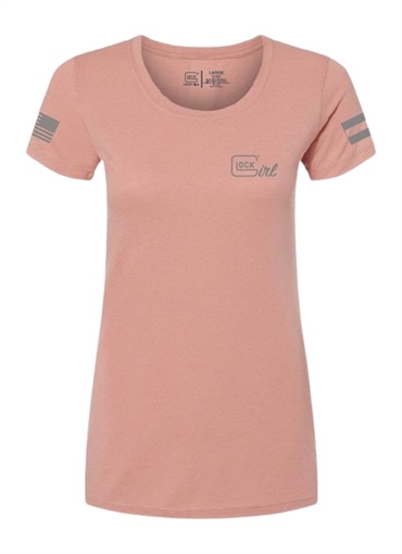 Picture of GLK AP96365 GLOCK GIRL FLAG TEE XL  PINK